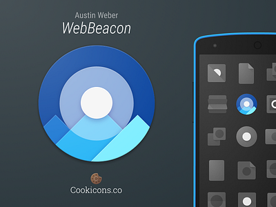 Webbeacon Product Icon Showcase alert android app app icon beacon icon material design monitor tracking web