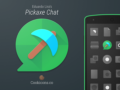 Pickaxe Chat Product Icon android app chat icon material design minecraft