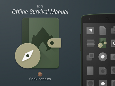 Offline Survival Manual Product Icon android app book compass guidebook icon material design nature survival