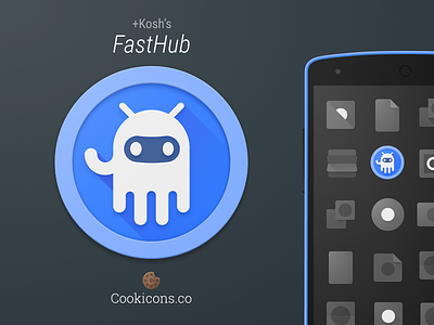 FastHub Product Icon android app git github icon iconography material design