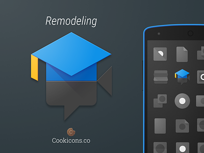 Remodeling Product Icon app chat education icon iconography learn learning material design streaming teach video