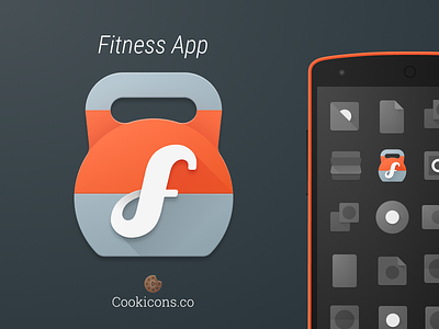 Fitness Product Icon android app icon fitness icon iconography kettle bell material design