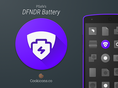 PSafe's DFNDR Battery Product Icon android app icon battery boost icon iconography material design performance security