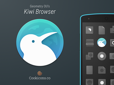 Kiwi Browser Product Icon app browser icon iconography material design mobile web