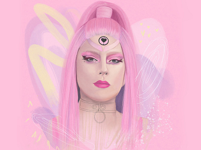 Lady Gaga color pencil digital artist digitalart face illustration lady gaga photoshop pink portrait procreate procreate app