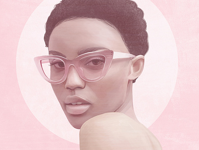 Portrait Illustration color pencil digital artist digital painting digitalart face fashion illustration illustration pink polilovi portrait procreate app