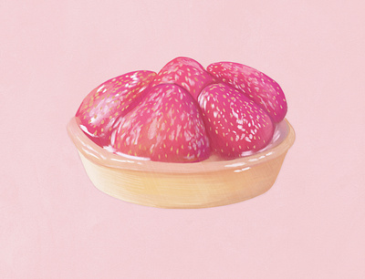 Strawberry Tart color pencil digital artist food food illustration illustration photoshop pink procreate