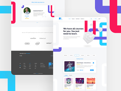 Getskillz-an online course concept. color design landing page template typography ui ux vector web website