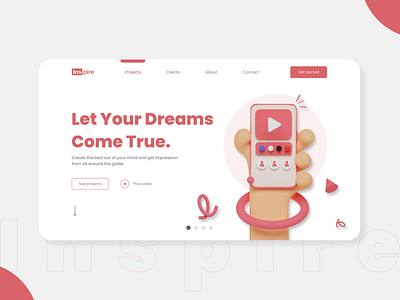 Inspire- Web UI exploration. animation color design illustration landing page ui ux web