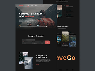 TraveGo - Landing page animation design graphic design landing page template travel landing page travelling ui ux web website