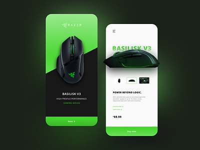 Razer Basilisk V3 - Mobile App Concept.