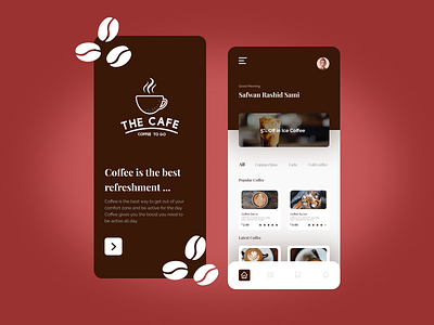 The Cafe - Mobile App Concept. application design mobile app ui ux