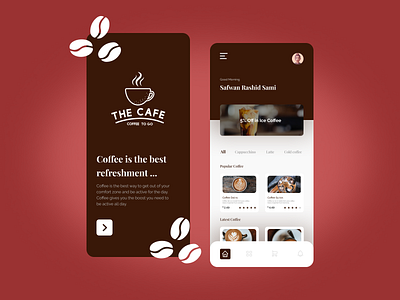 The Cafe - Mobile App Concept.