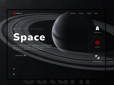 Space Web Design Concept design landing page logo minimal red space space website template ui ux web website
