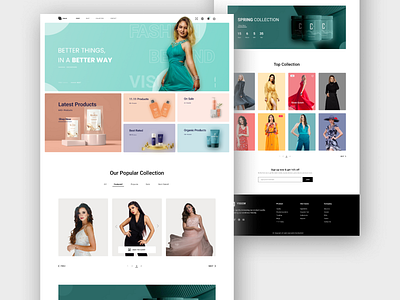 Vision E-commerce Web Design Concept brand branding design e commerce fashion landing page product shopify template ui ux web website