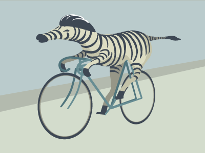 Zebra on a bike bicycle luustration vector zebra