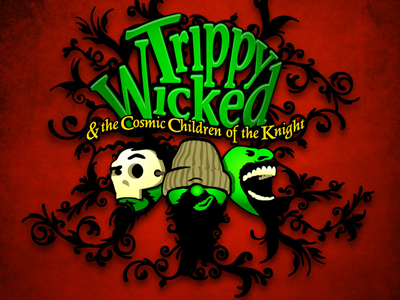 Trippy Wicked and the Cosmic Children of the Knight band logo beards illustration logo