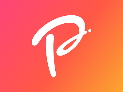 P Logomark gradient logo logomark p type