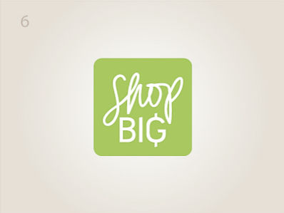 Shop Big - Square green hand lettering illustrator logo rounded corners square vector