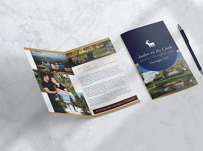 Antlers on the Creek - Bed & Breakfast blue brochure brochure design brochure mockup colorado elegant fancy graphicdesign photography typography wedding