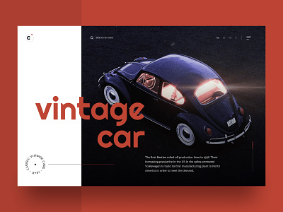 Classic Vintage Car - Web page beetle branding car classic design typography ui vintage