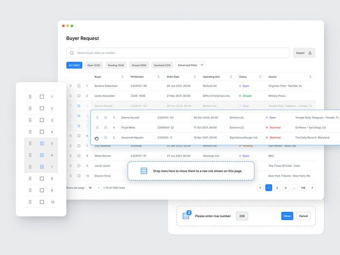 Drag & drop table rows by kiran on Dribbble