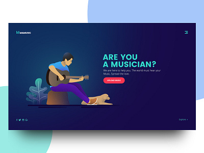 Landing Page - Mamusic illustration landing minimal music web