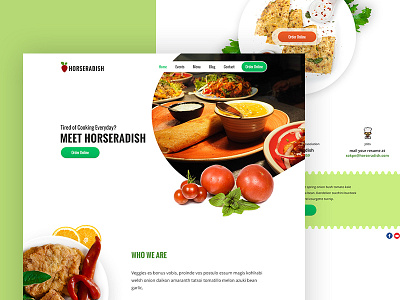 Restaurant Web page clean food green landing photoshop radish restaurant tint webpage