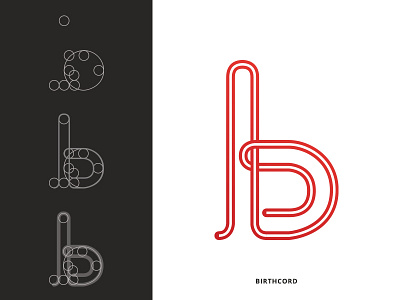 Birthcord - Letter B birth branding child golden ratio icon illustration letter logo monogram symbol typography