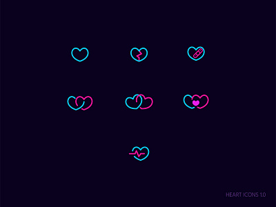 Heart Icons icon logo monogram symbol vector
