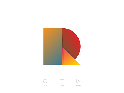Rock Paper Scissor - Letter R design golden ratio icon letter logo monogram symbol typography