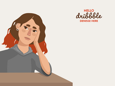 Hello! character design flat illustration vector