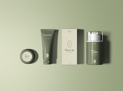 Cosmetics Packaging Set - Lunaria botanical branding cosmetic lotion organic packaging soap