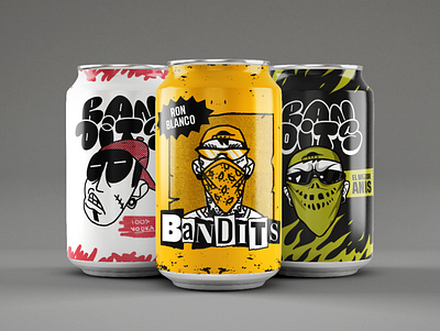 Bandits Can bandit branding can character edgy grunge illustration street urban wanted
