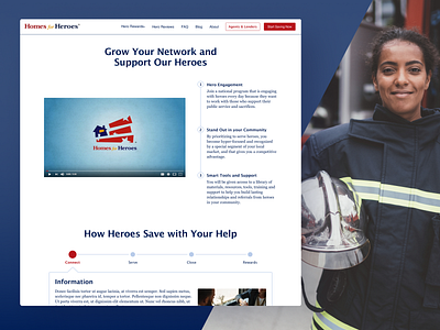 Homes for Heroes Case Study app desktop app firefighter homepage landing page law enforcement marketing site medical professionals military nurses police public site real estate responsive design teachers ui veterans web