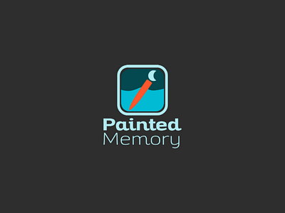 Painted memory logo art blue logo moon natural memory night paint