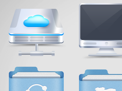 Icons adrian backup chiran cloud design desktop drive folder ico icon skeuomorphic