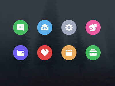 UI Icons adrian application chiran color design flat icon ios kit line icons round set