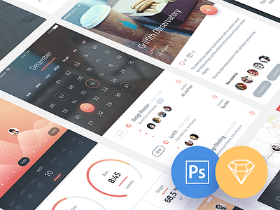 Phoenix UI: Vol 1 -  for iPhone 6 / Free PSD & Sketch