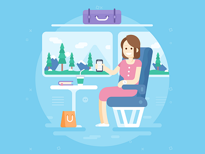 On the move - illustration android design dribbble flat icon illustration mobile onboarding orange product ui ux