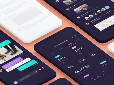Atro Mobile UI Kit [preview] design flat free icons interaction ios kit material photoshop sketch ui ux