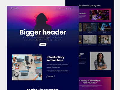 Landing page - Bluey branding modern ui ux webdesign