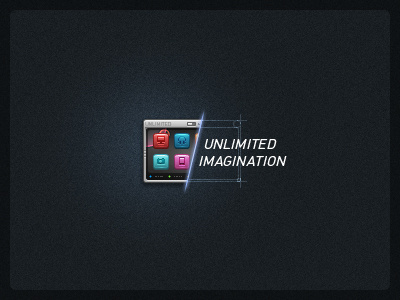 Unlimited Imagination dark design icon logo texture web website