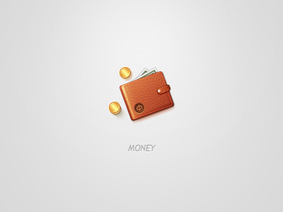 Wallet app clean coin design gold icon icons illustration iphone leather money pocket sharp shiny texture vector wallet