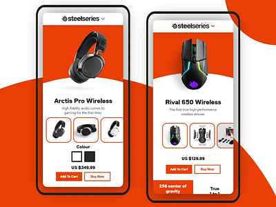 Steelseries App Design Scrolling (650 + Arctis WWireless) app branding computer concept design games pc steelseries ui ux web website