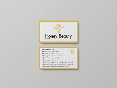 Honey Beauty Aftercare Card Mockup beauty bee branding card concept design flat icon illustration logo typography vector