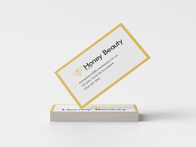 Honey Beauty Business Card Mockup beauty bee branding concept design flat honey icon illustration lashes logo typography vector