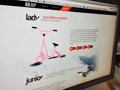 Board Bikes portfolio product snow snowboard web design website