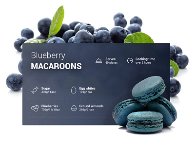 Week 3 - Macaroons recipe concept berries blue blueberries food macaroons recipe sketch ui ux