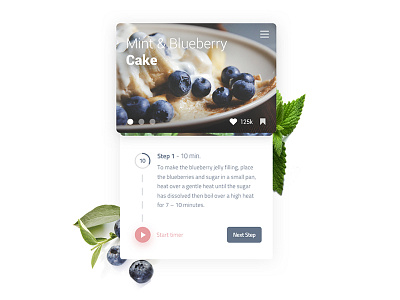Week 4 - Recipe App Concept app berries blueberries cake food recipe sketch ui ux